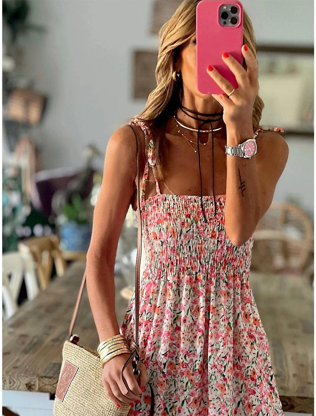 Summer Fashion Sling Maxi Dress Loose Elegant Ruffle A-Line Dress
