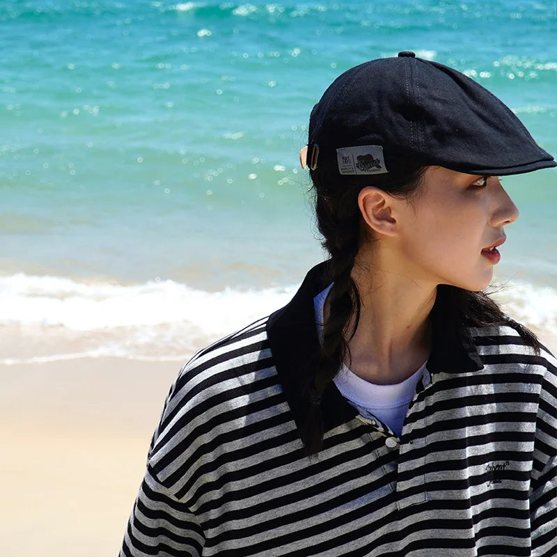 Retro classic beret for men and women Japanese street trend back