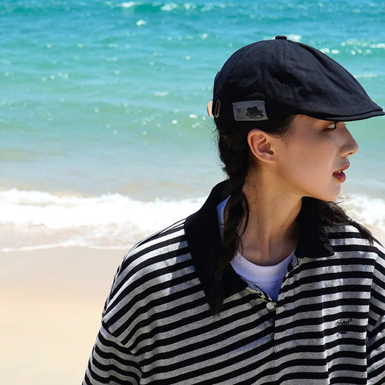 Retro classic beret for men and women Japanese street trend back