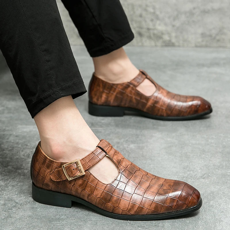 Business casual men's shoes Classic British style Fashion party and dance Plus Size 38-46 Plus Size Black leather shoes Hot