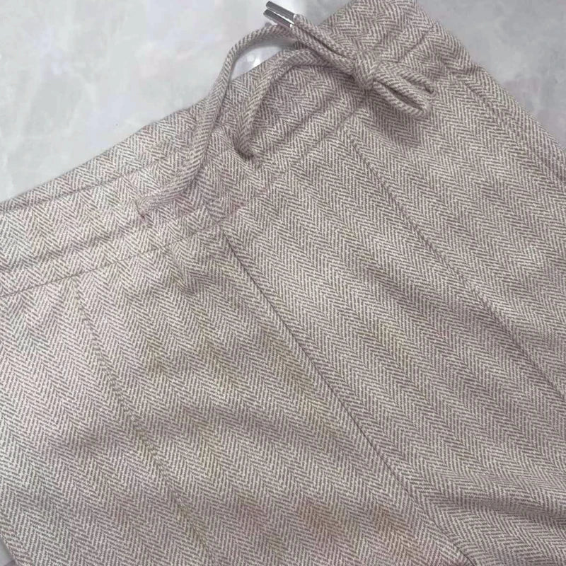 Men's custom logo gym track stacked sweatpants chino pants flared