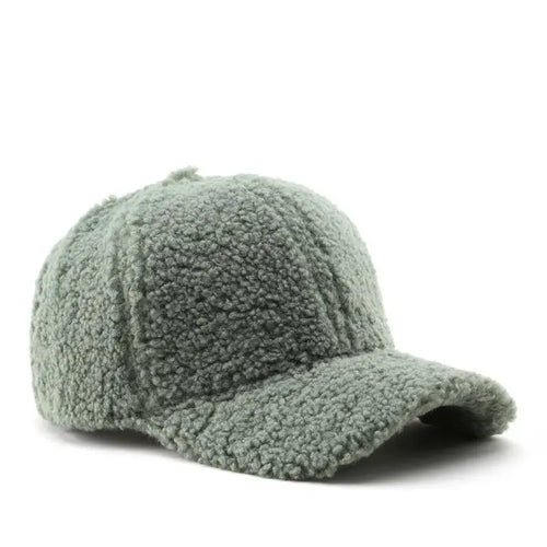Autumn Winter Baseball Cap Women Artificial Lamb Wool Hats Keep Warm