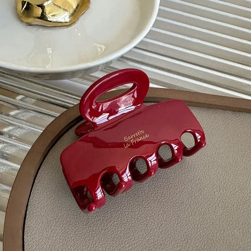 5.5cm Long Acetate Hair Crabs Red Hair Clips for Girls and Women Tie