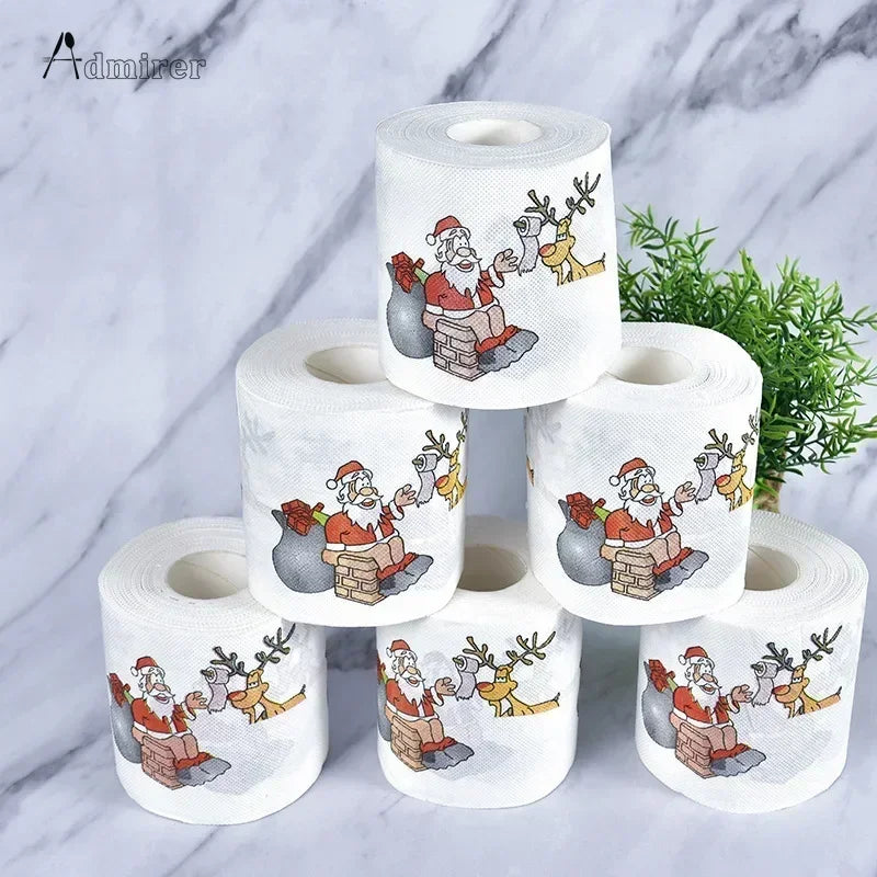 Christmas Toilet Roll Paper Home Santa Claus Bath Toilet Roll Paper