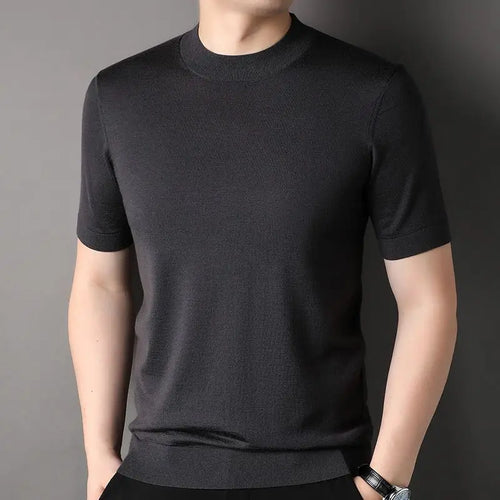 Worsted Mercerized Men Summer Short Sleeves T-shirt Versatile Fashion