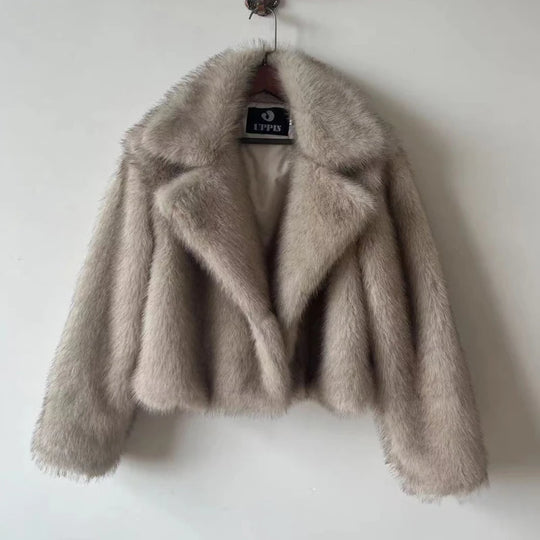 2024 Luxury Brand Autumn Winter Fur Coat Women Short Lazy Wind Fox Fur