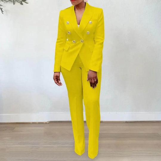Women's Elegant Casual Fashion 2 Piece Set Blazer + Pants Ladies