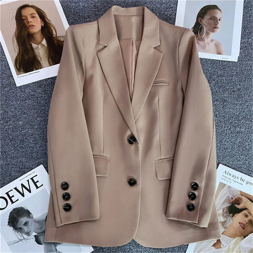 2024 Women Jacket New in Korean Fashion Small Suit Top Brown Suit Coat