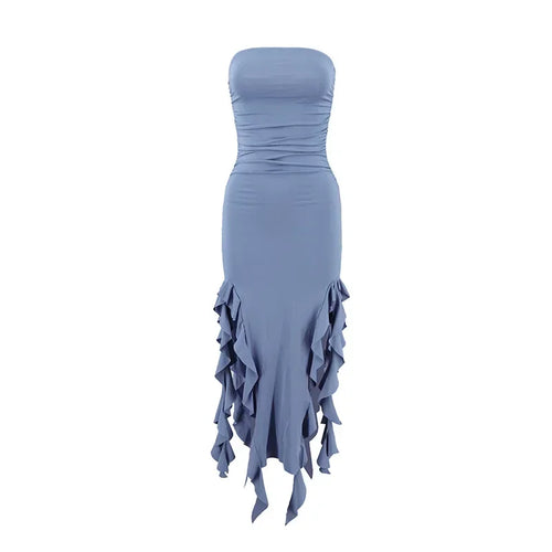 BWQ Long Dresses For Women Slit Sexy Bodycon Sleeveless Jellyfish