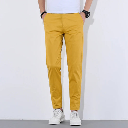 HIQOR Man Pants 9 Colors Mens Casual Long Pants Summer Thin Cotton