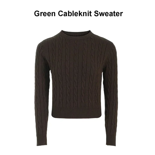 AP Women 2025 Autumn and Winter Cableknit Sweater Soft Casual Five