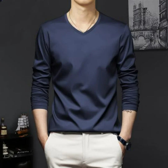 Autumn New Promotion Ice Silk T-shirt Men's Korean Casual Versatile