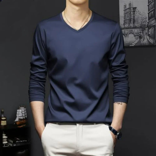 Autumn New Promotion Ice Silk T-shirt Men's Korean Casual Versatile