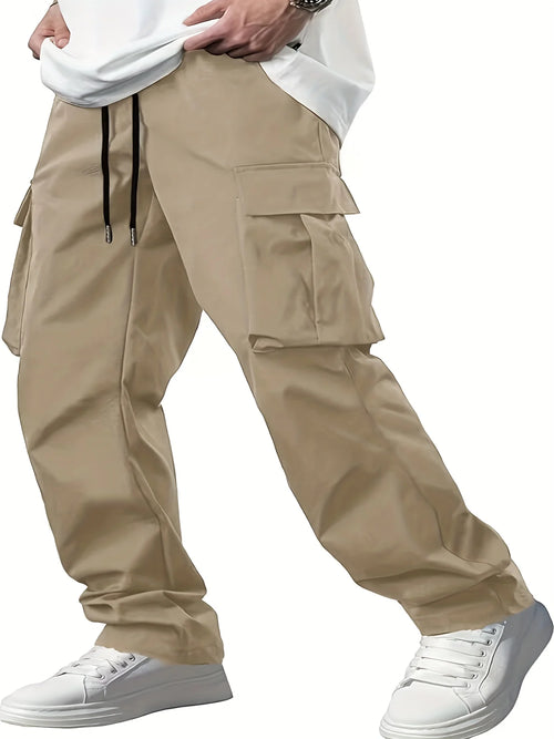 2025new men's workwear pants, European and American men's loose