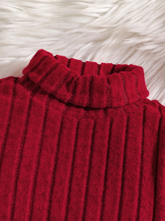 Spring and autumn girls fashion outdoor casual dress 2-piece knitted