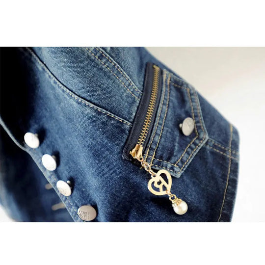 PTKPCC Casual Female Tops Women Denim Vest Jacket Spring Autumn