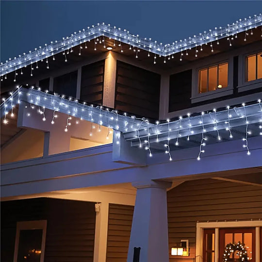 Solar Street Garden Decoration Garland Solar Curtain Icicle Light Outdoor LED String Lights 3.5M/7.5M Waterproof Curtain Light