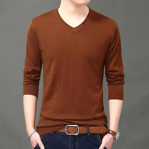 V-neck Knitted Long Sleeve Top