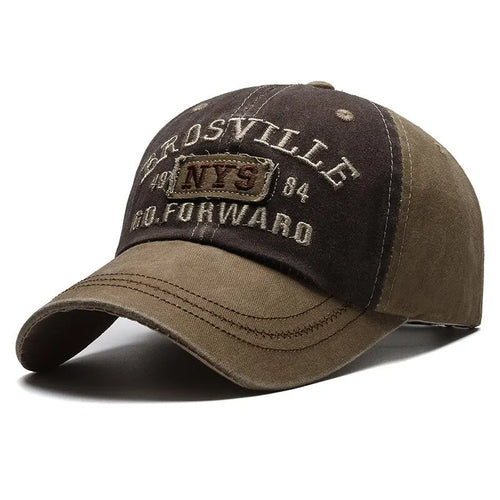 Four Seasons Men Baseball Cap Casual Distressed Washed Cotton Letter