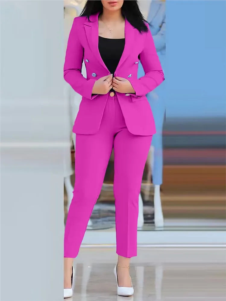 Elegant Office Lady Two Piece Sets New Autumn Winter Women Fashion