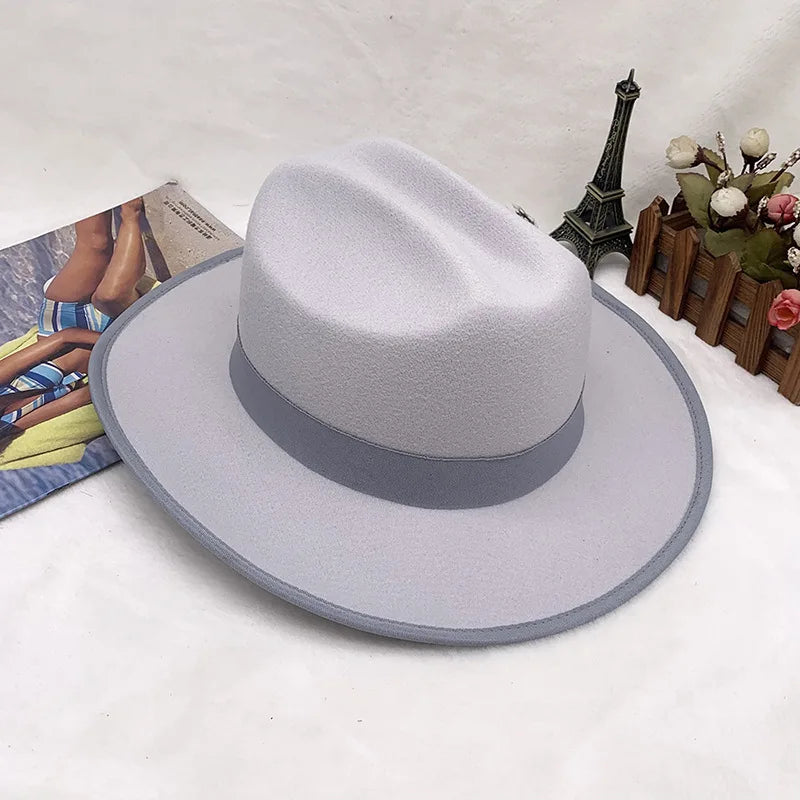 Warm Soft Lightweight Wool Felt Fedora Hat with Feather British Style Autumn Winter Versatile Unisex Adjustable Band