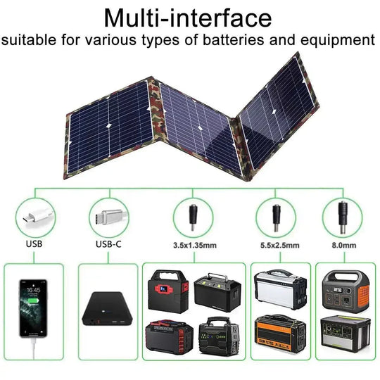 800W Foldable Solar Panel Portable Solar Charger 12v Battery Power