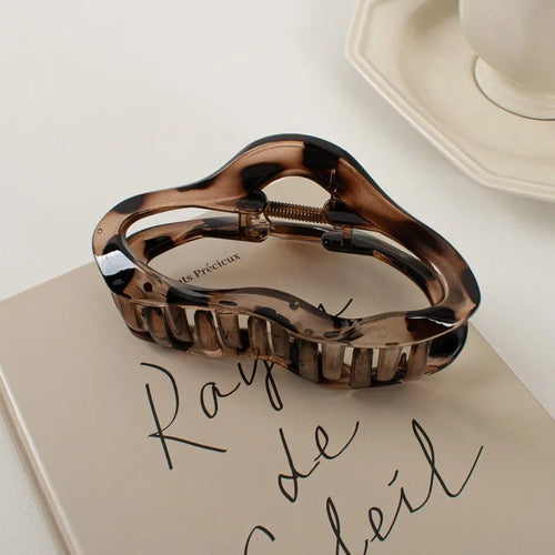Irregular Hollow Out Hair Claws Clips Women Girls Tortoiseshell Large