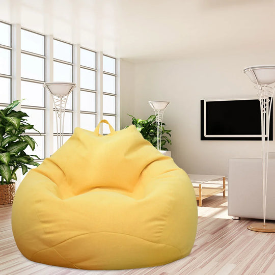 Lazy Sofa Cover Large Without Filler Bean Bag Cover Comfortable Outdoor Bedroom Lazy Seat Bag Tatami Living Room Beanbags