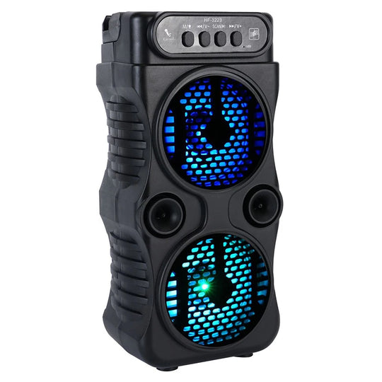 Outdoor Portable Wireless Speaker Dual 3 Inches Music Stereo Subwoofer Bass USB Power Supply For Dancing Party Family Karaoke