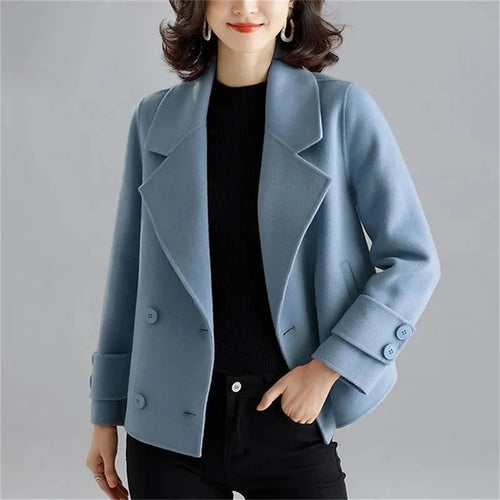 New Double-Sided Wool Coat Women's Short High-End Casual Tweed Suit