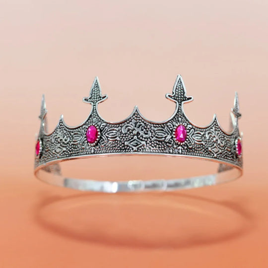Trendy Vintage Baroque Crown Antique Bronze Elegant King Tiara Crown Adjustable Multicolor Prince Rhinestone Tiara Men