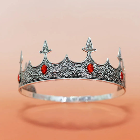 Trendy Vintage Baroque Crown Antique Bronze Elegant King Tiara Crown Adjustable Multicolor Prince Rhinestone Tiara Men