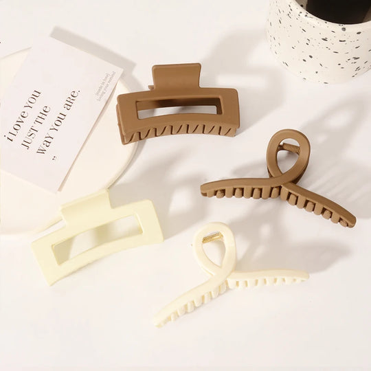 5PCS Frosted Hair Clips Simple Big Hair Claw Clips for Women Girls Thin Thick Curly Hair Jaw Clips Shark Clips Hair Accessories