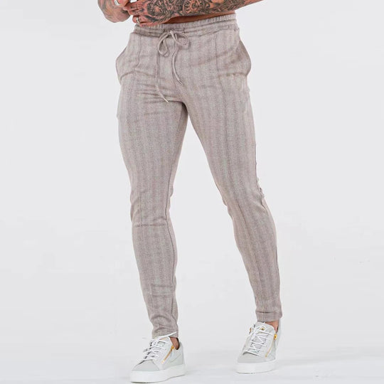 Men's custom logo gym track stacked sweatpants chino pants flared