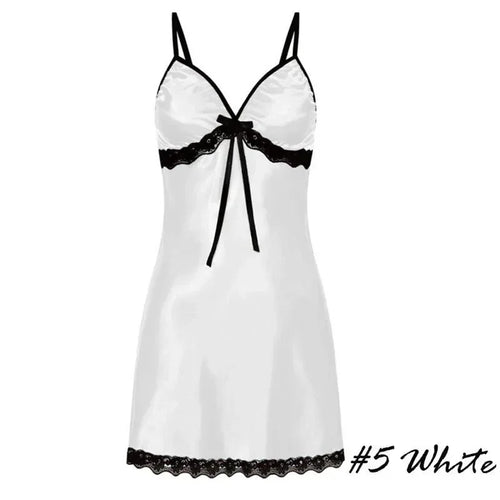 Women's Nightgown Sexy Sleepwear Silk Satin Nightwear Slip Dress