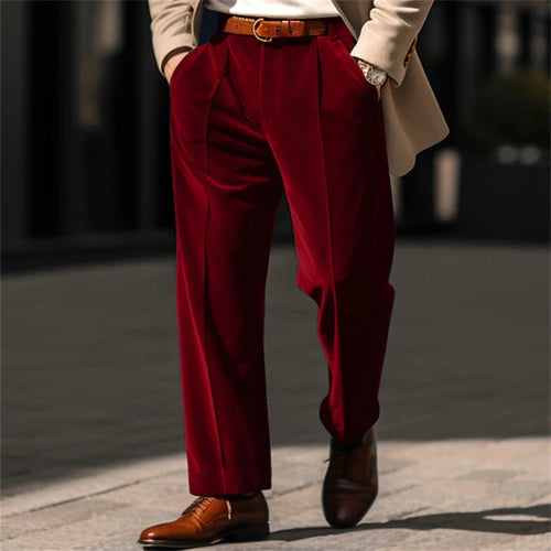 Vintage Velvet Daily Business Trouser Streetwear Autumn Winter Mid
