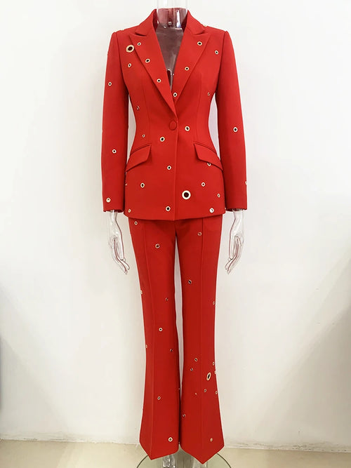 HIGH STREET 2024 Newest Designer Fashion Runway Suit Set Women's Slim