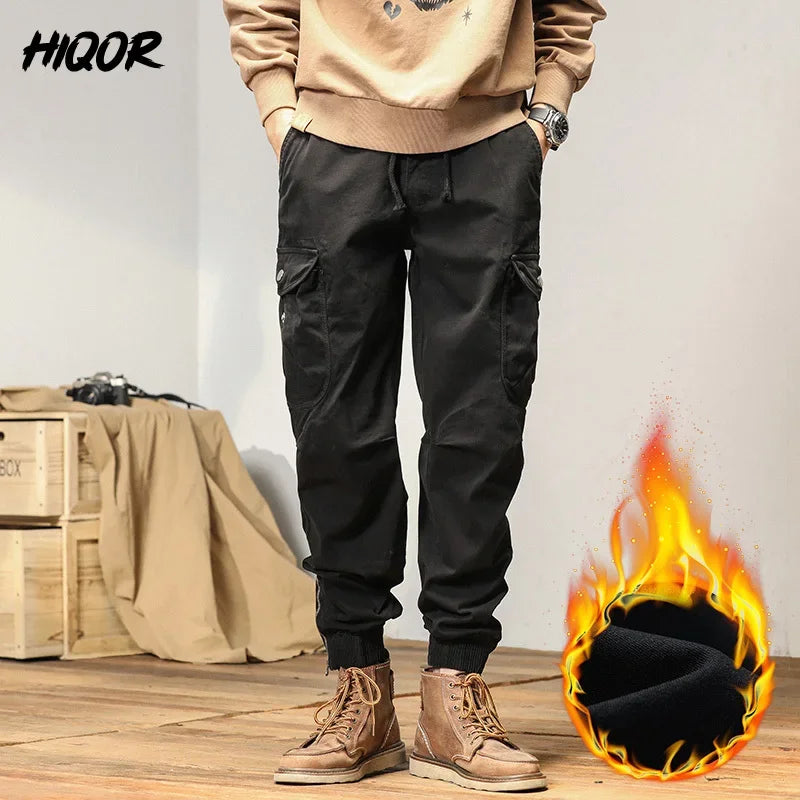 HIQOR 2024 New Cargo Pants Men Winter Man Y2k Harem Tactical Pants for