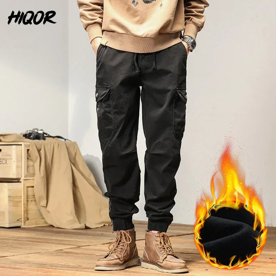 HIQOR 2024 New Cargo Pants Men Winter Man Y2k Harem Tactical Pants for