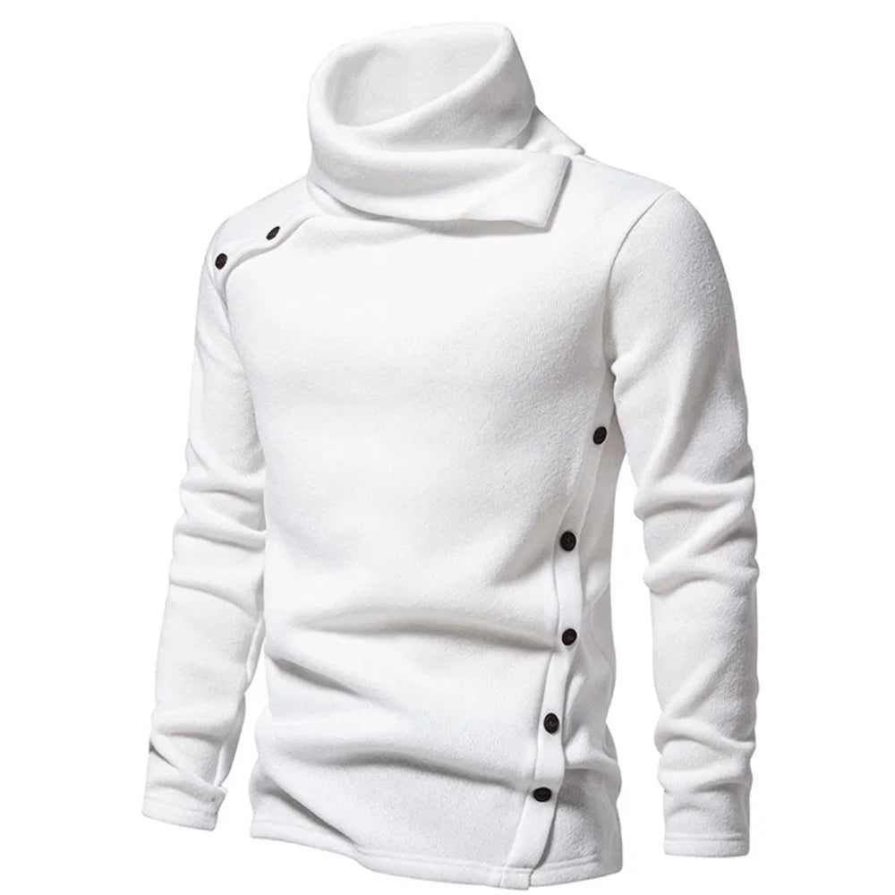 Autumn Winter Men Turtleneck Long Sleeve Sweater Korean Trend Solid