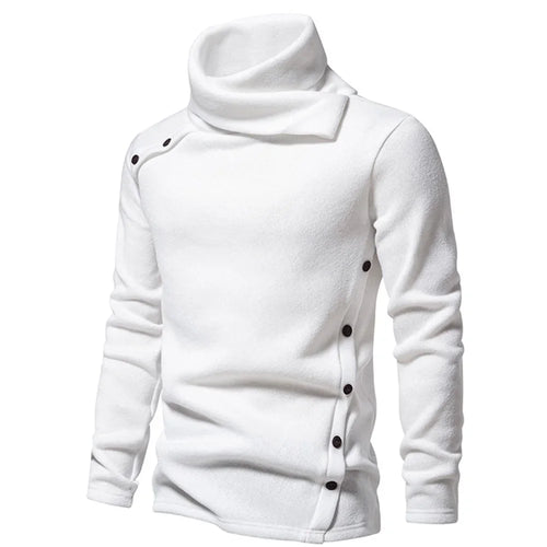 Autumn Winter Men Turtleneck Long Sleeve Sweater Korean Trend Solid