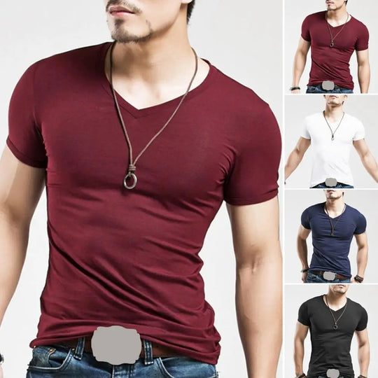 Men's V-neck Slim Fit Tee