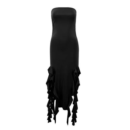 BWQ Long Dresses For Women Slit Sexy Bodycon Sleeveless Jellyfish