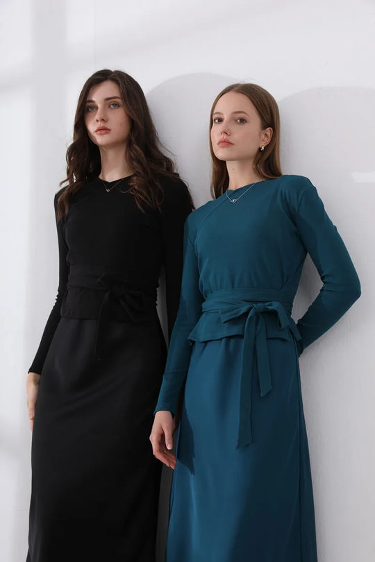AS 2024 Autumn winter woman clothes thicken ribbing closed-fit wrap