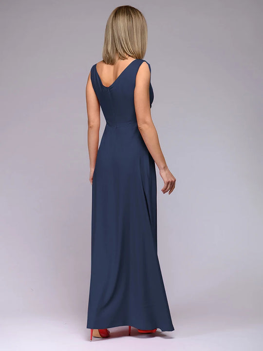 Spring Summer Dress Women 2024 Sexy Deep V Neck Sleeveless Slit Maxi