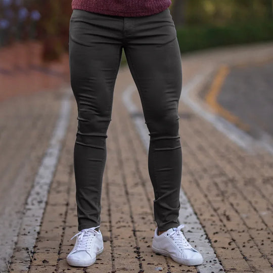 Being Vigor Inch Size Solid Cotton Business Casual Mens Pants Slim Fit