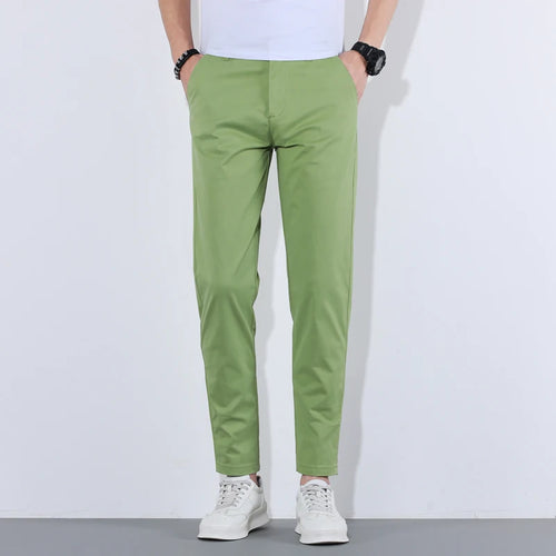 HIQOR Man Pants 9 Colors Mens Casual Long Pants Summer Thin Cotton
