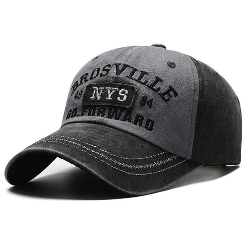 Four Seasons Men Baseball Cap Casual Distressed Washed Cotton Letter