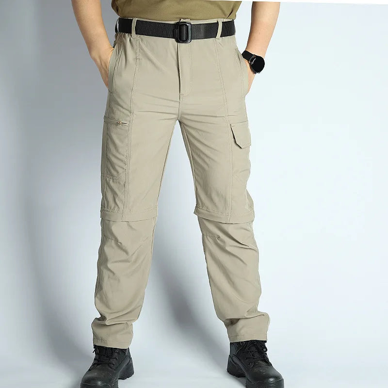 Men's Hiking Pants Convertible Zip Off Lightweight Waterproof Quick Dry Outdoor Fishing Travel Safari Camping Detachable Trouser