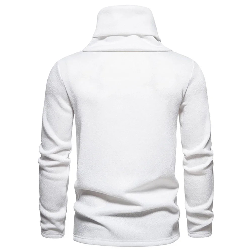 Autumn Winter Men Turtleneck Long Sleeve Sweater Korean Trend Solid